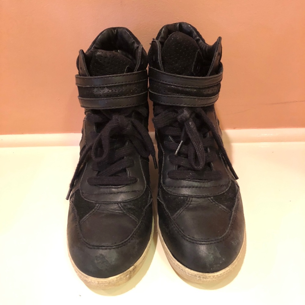 ASH black sneaker wedges. Worn multiple times.